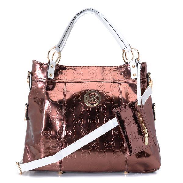 michael kors top satchel bronse patent skinn Vakker Pris tizxo